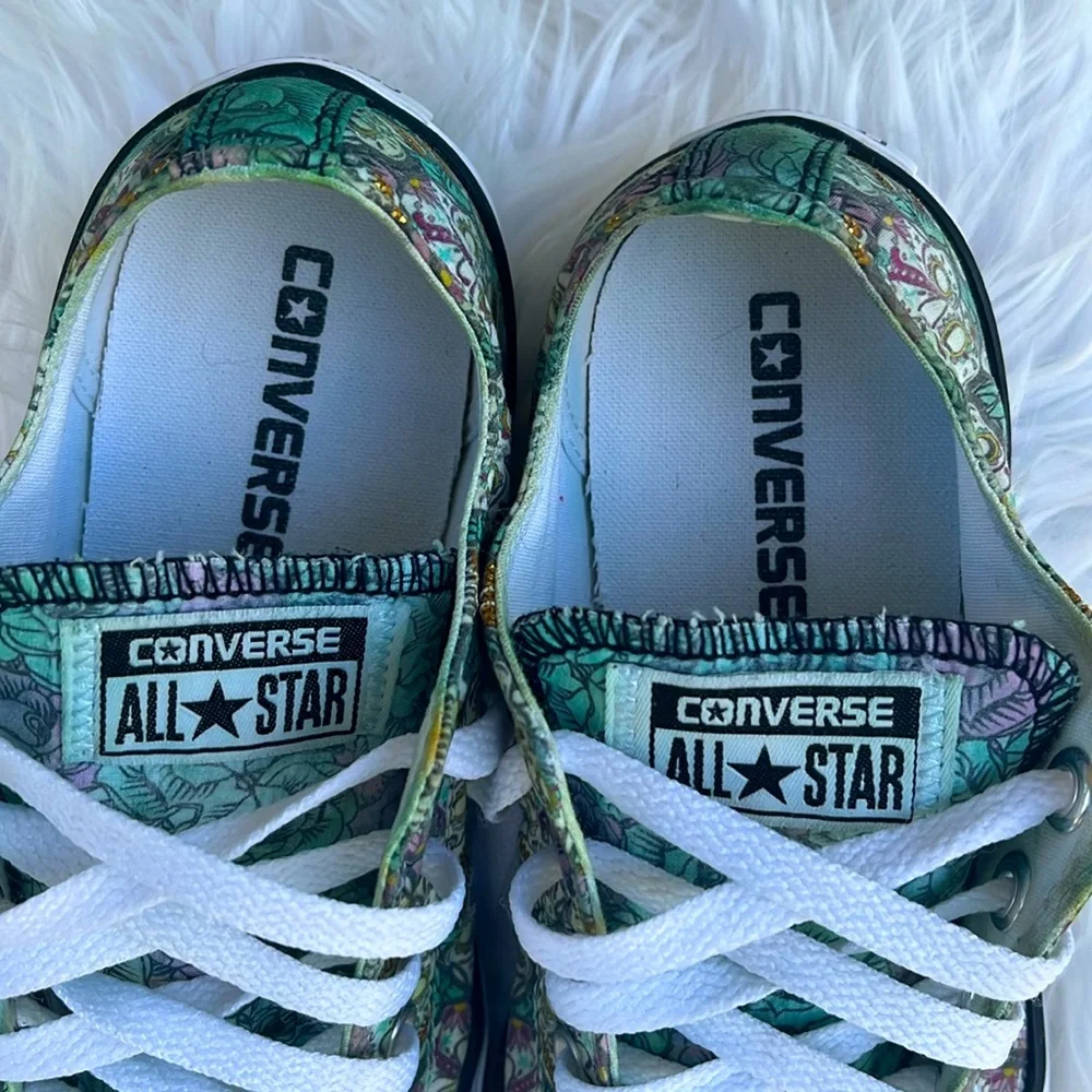 Pre-owned Converse All Star Floral Lace Up Athletic Shoes. Size 7 - Picture 4 of 13